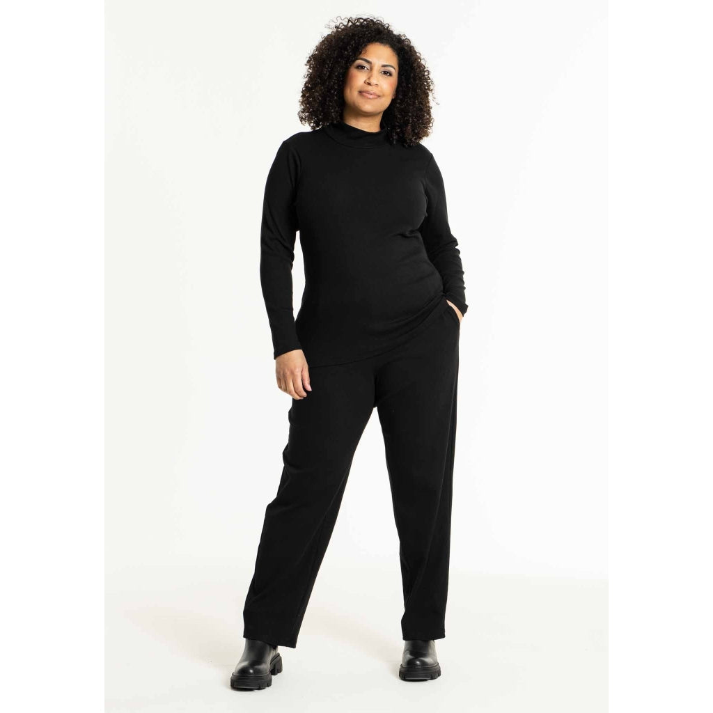 Studio SAlbine Rib staight leg trousers Trousers Black