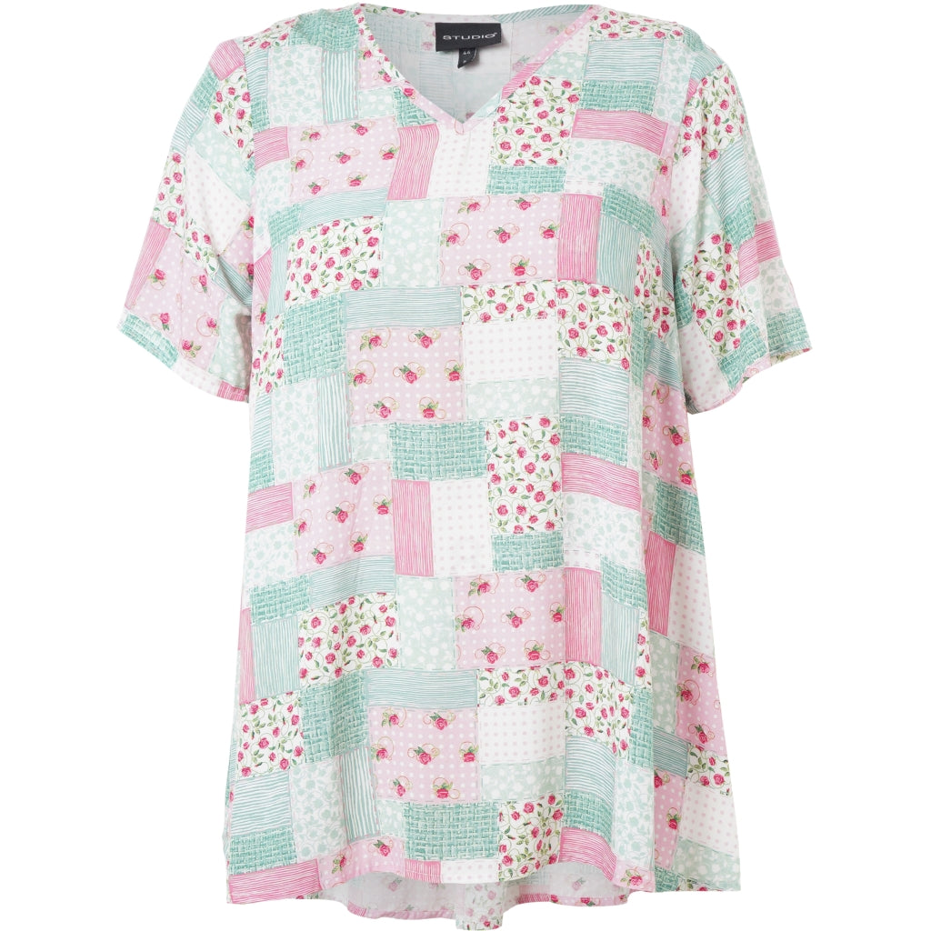 Studio SBaloo Blouse Blouse Multi print with green and pink