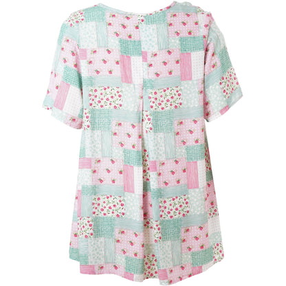 Studio SBaloo Blouse Blouse Multi print with green and pink