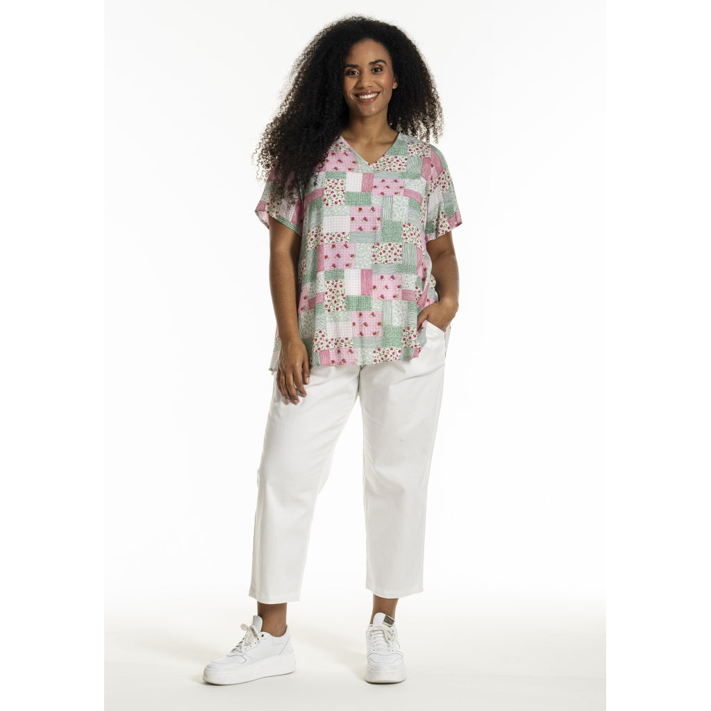 Studio SBaloo Blouse Blouse Multi print with green and pink