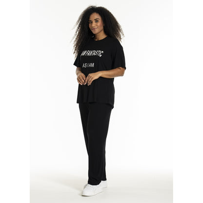 Studio SBella T-Shirt with print T-Shirt Black with white