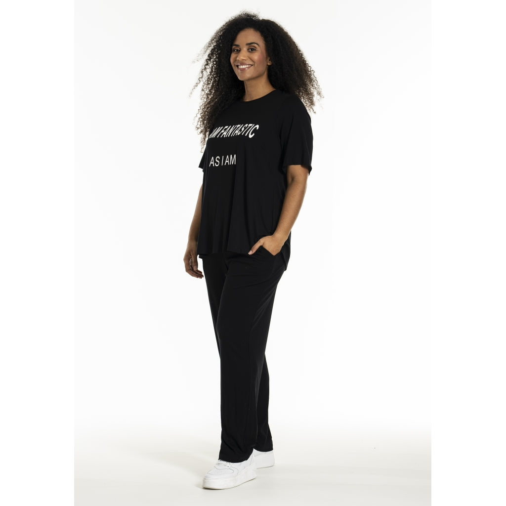 Studio SBella T-Shirt with print T-Shirt Black with white