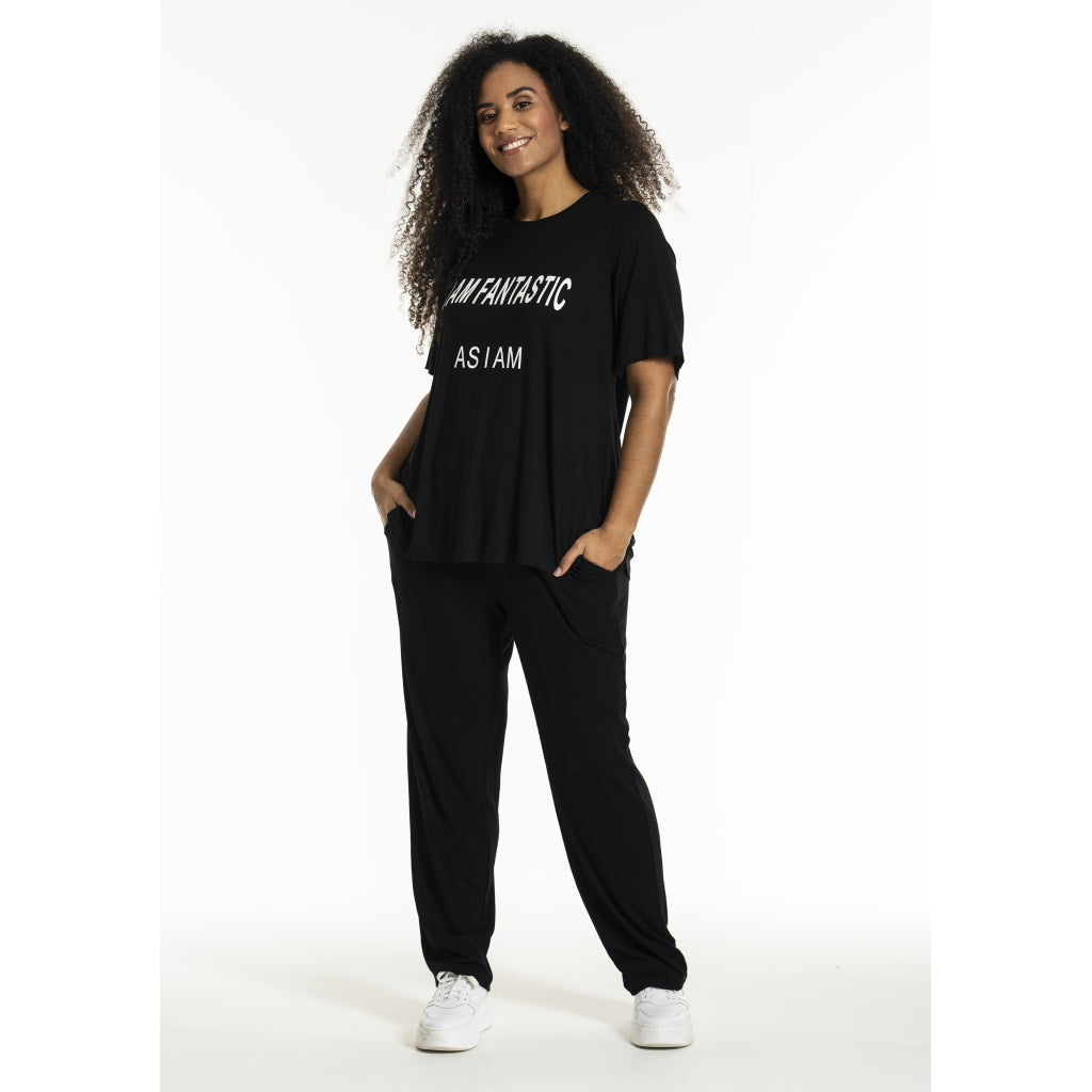 Studio SBella T-Shirt with print T-Shirt Black with white