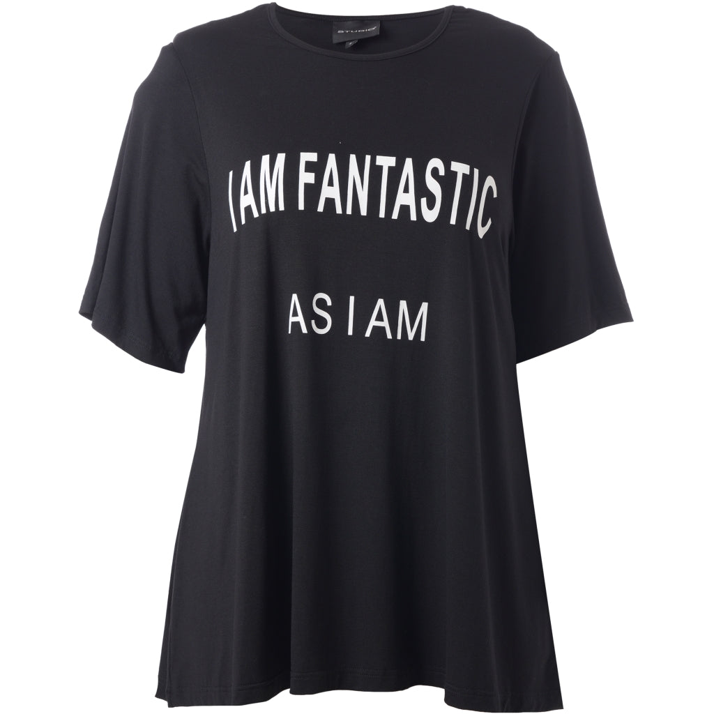 Studio SBella T-Shirt with print T-Shirt Black with white