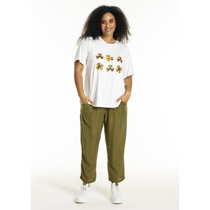 Studio SBella T-Shirt with print T-Shirt White with green print