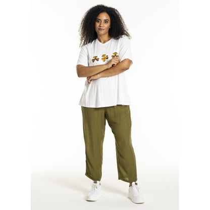 Studio SBella T-Shirt with print T-Shirt White with green print