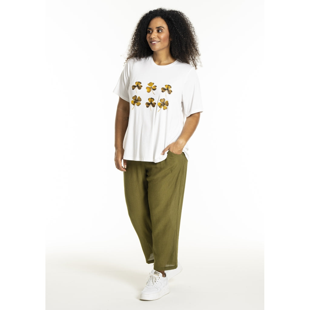 Studio SBella T-Shirt with print T-Shirt White with green print