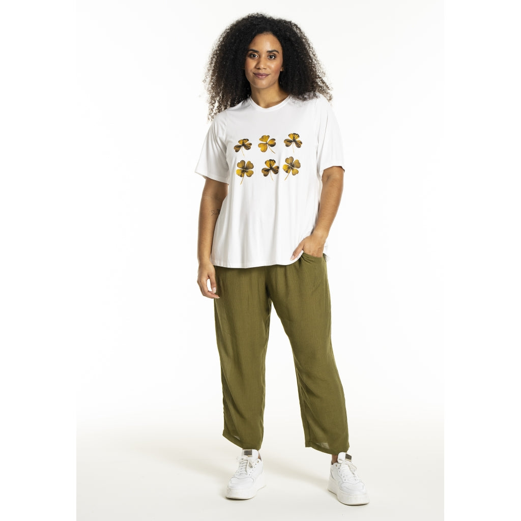 Studio SBella T-Shirt with print T-Shirt White with green print