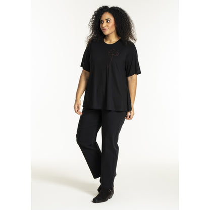 Studio SBella T-Shirt with print T-Shirt Black with bordeaux