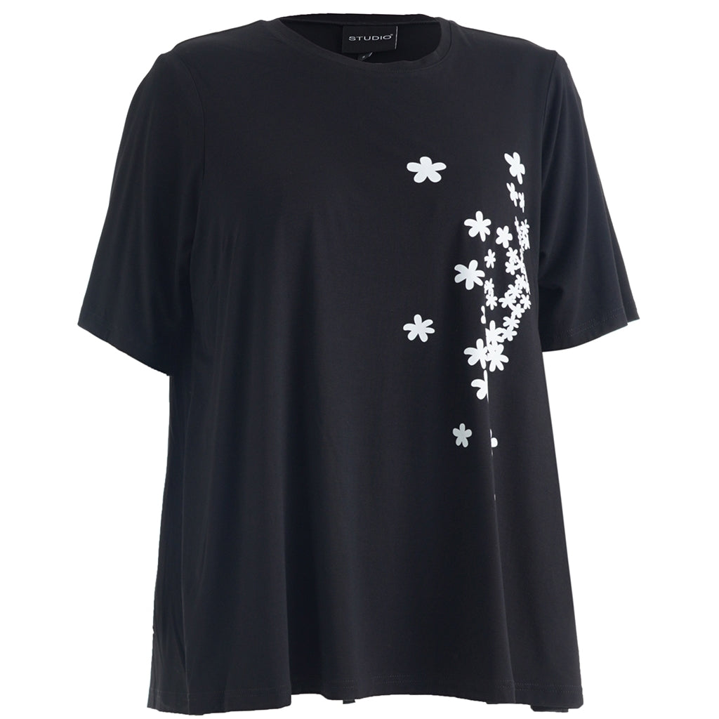 Studio SBella T-Shirt with print T-Shirt Black with white