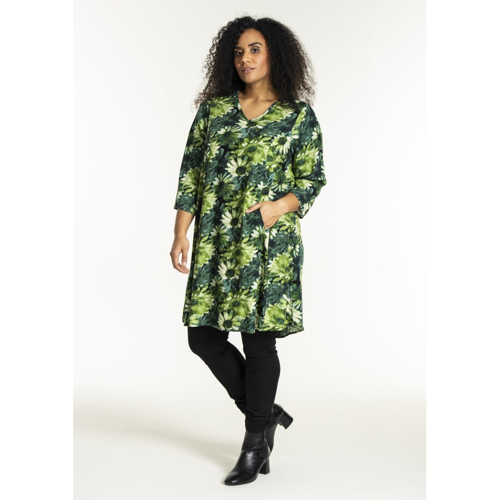 Studio SBirgitte Dress Dress Green flower mix