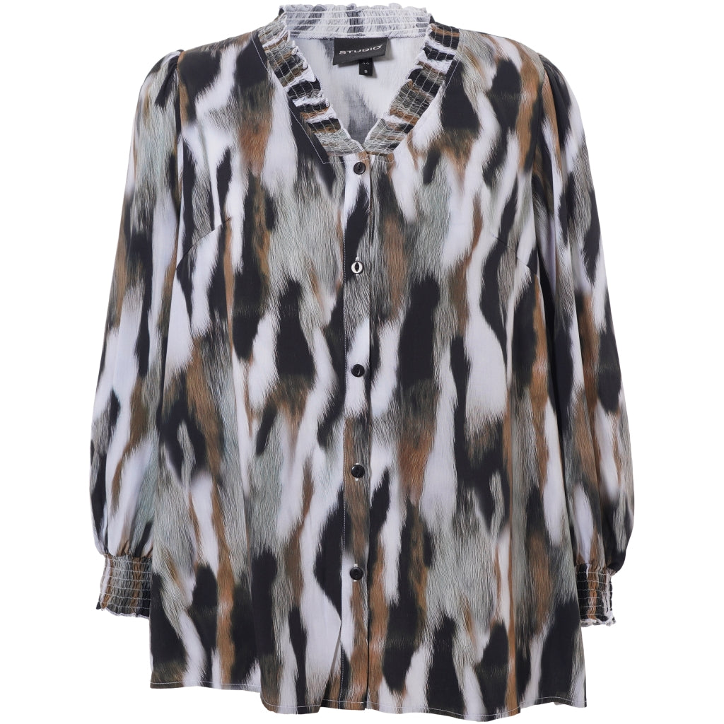 Studio SBonni Shirt Shirt Black with grey/sand skies