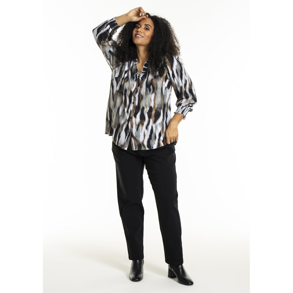 Studio SBonni Shirt Shirt Black with grey/sand skies