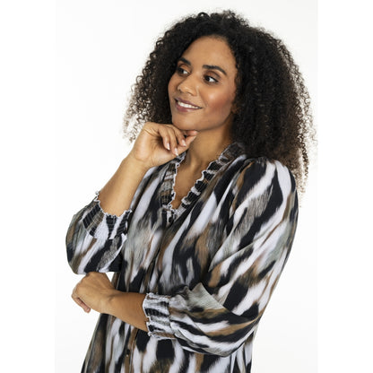 Studio SBonni Shirt Shirt Black with grey/sand skies