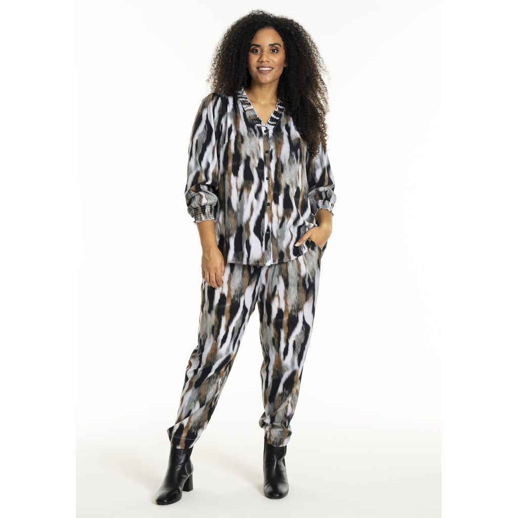 Studio SBonni Shirt Shirt Black with grey/sand skies