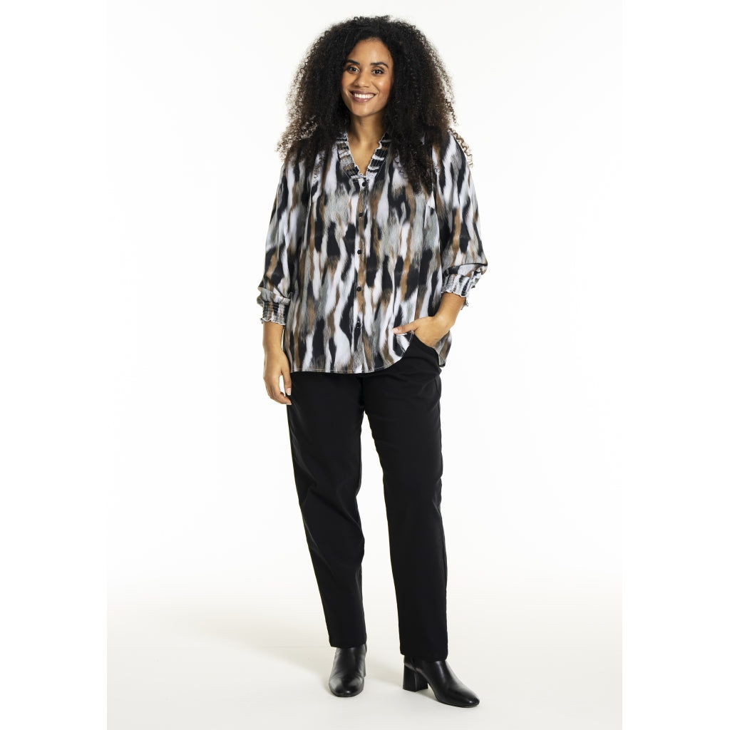 Studio SBonni Shirt Shirt Black with grey/sand skies