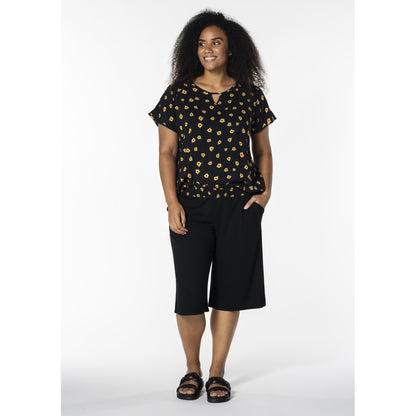 Studio SCamilla Blouse Blouse Black with sunflower