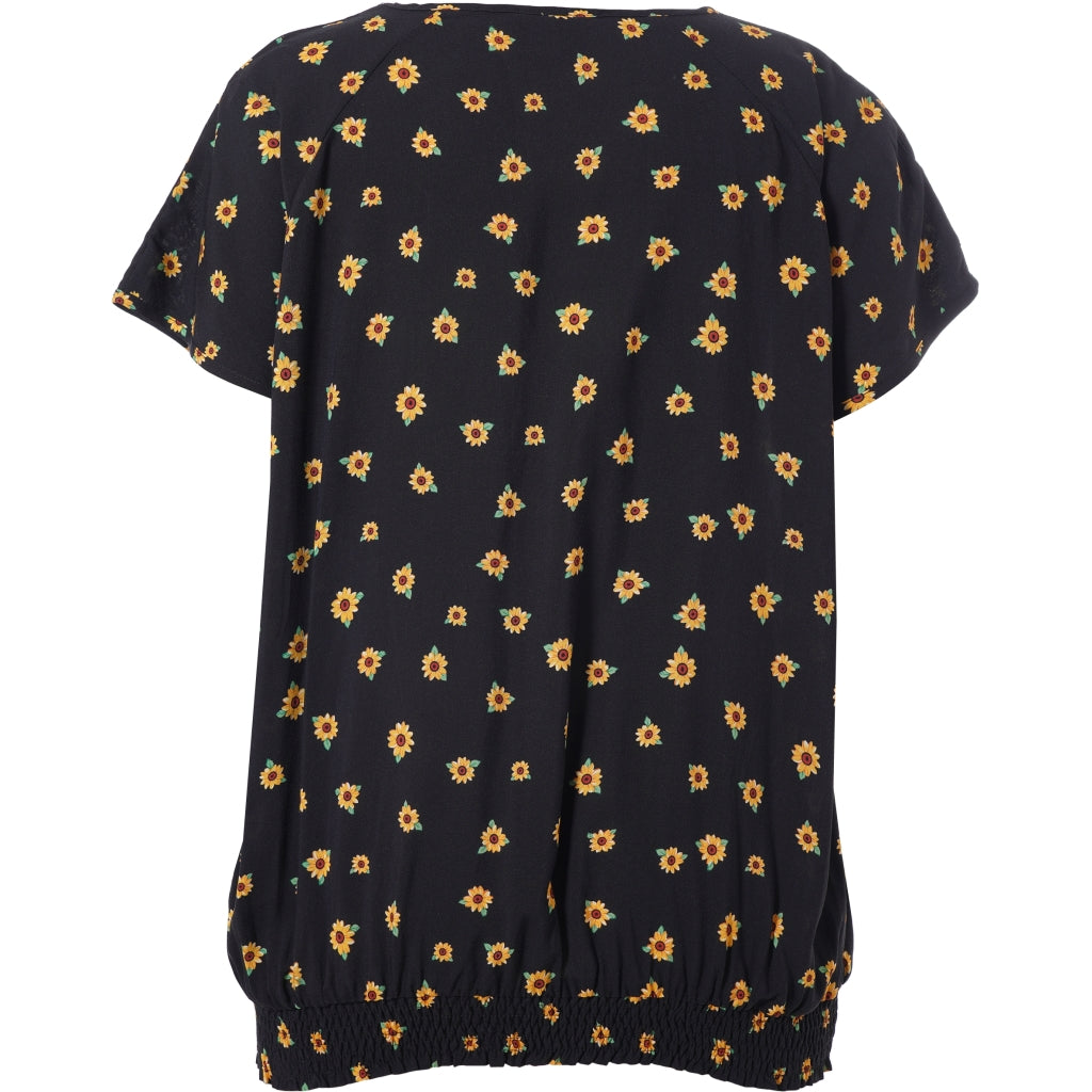 Studio SCamilla Blouse Blouse Black with sunflower