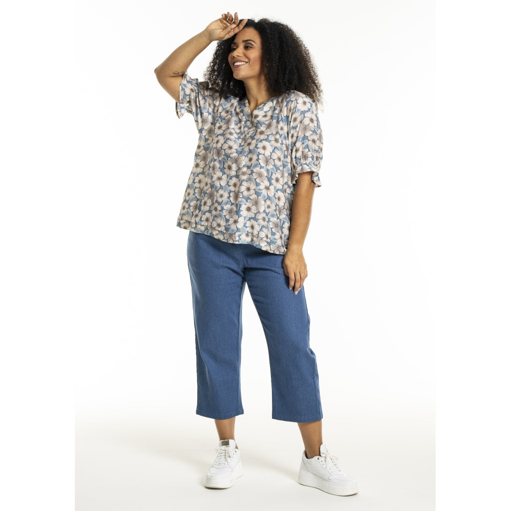 Studio SDasie Blouse Blouse Blue/Sand flowers