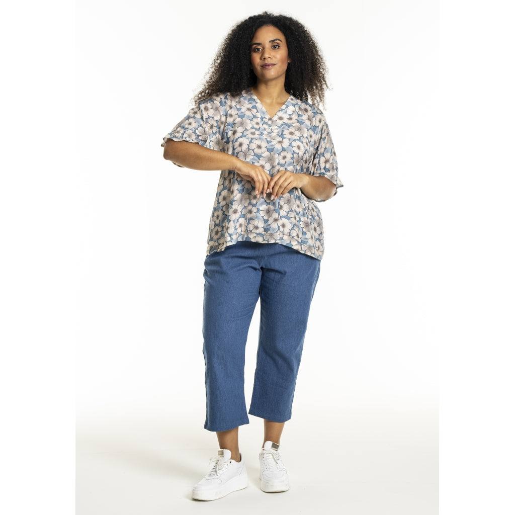 Studio SDasie Blouse Blouse Blue/Sand flowers