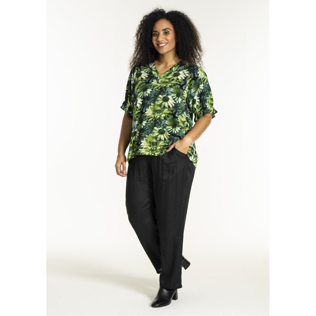 Studio SDasie Blouse Blouse Green flower mix