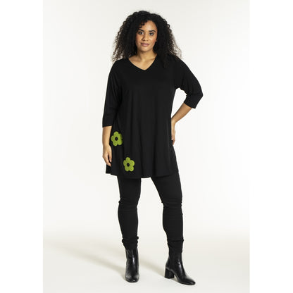 Studio SDitte Tunic Tunic Black with green flower