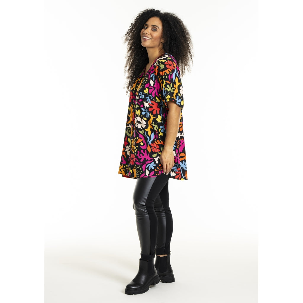 Studio SDorine Tunic Tunic Black with Multi printed