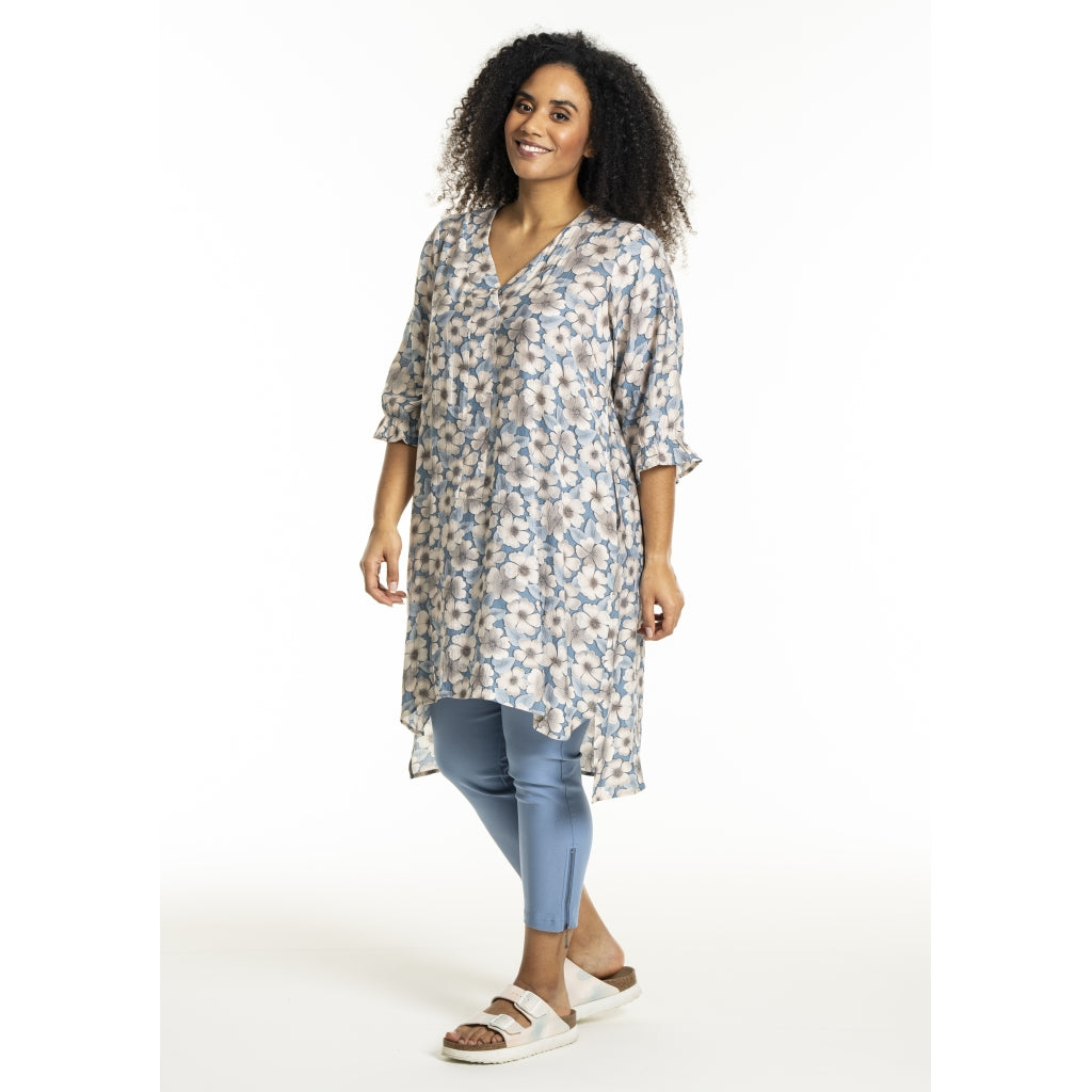 Studio SElma Tunic Tunic Blue/Sand flowers