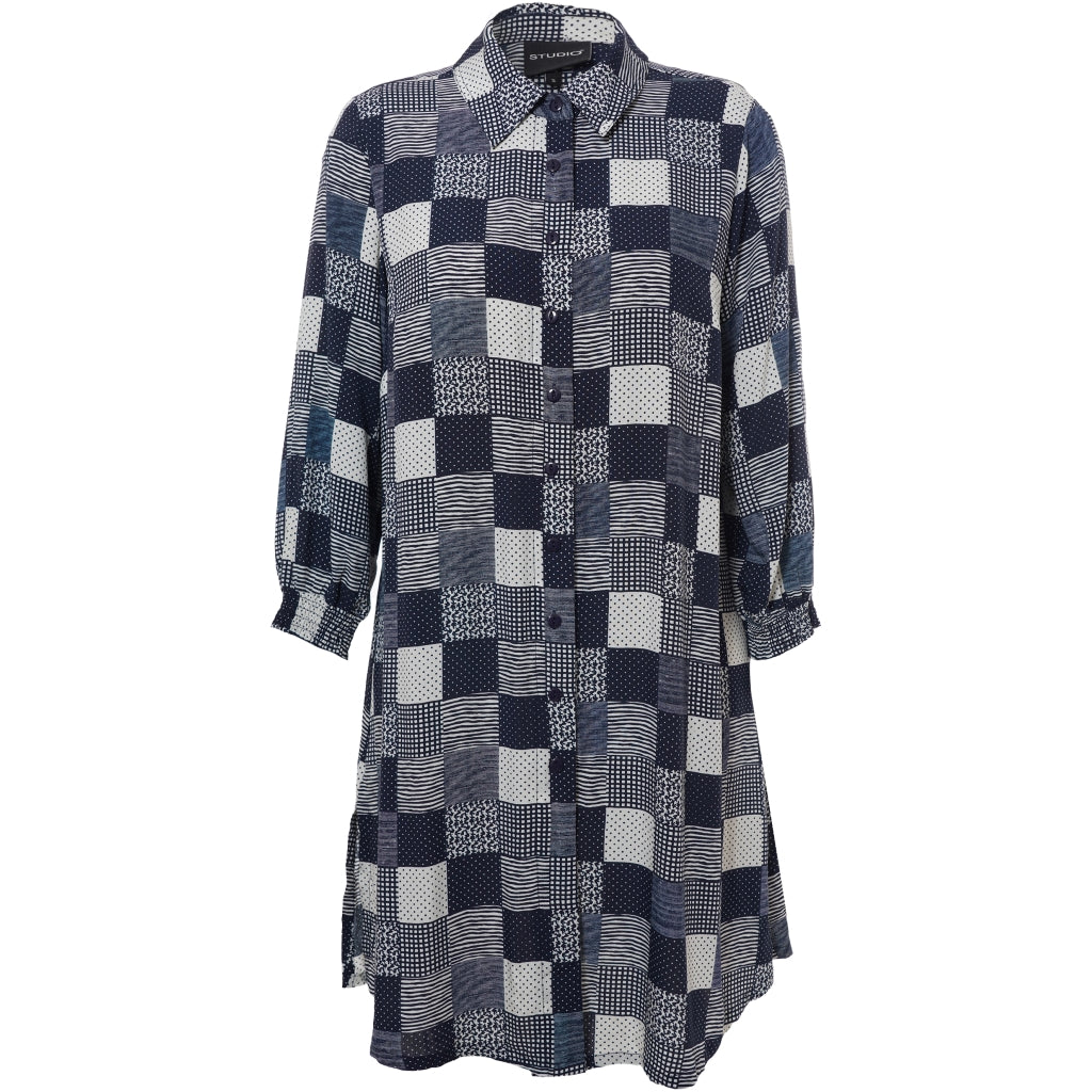 Studio SEmilie Shirt Shirt Navy-white checks with print