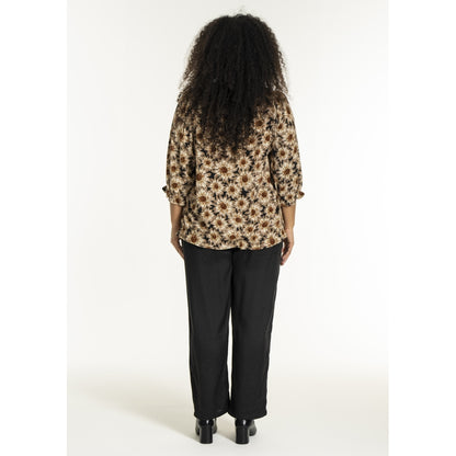 Studio SFarzana Blouse Blouse Black with brown large flowers