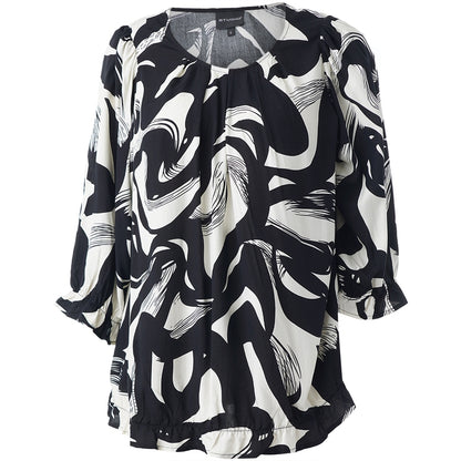 Studio SFarzana Blouse Blouse Black with white design