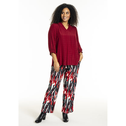 Studio SFeodora Blouse with smock neck Blouse Red