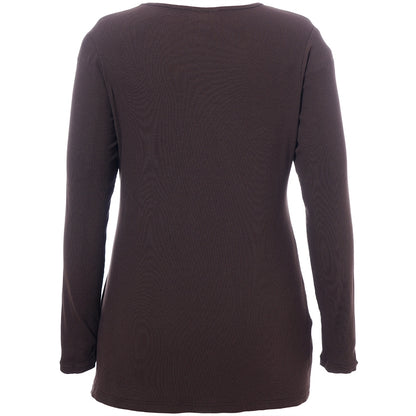 Studio SFlo rib blouse Blouse Dark Brown