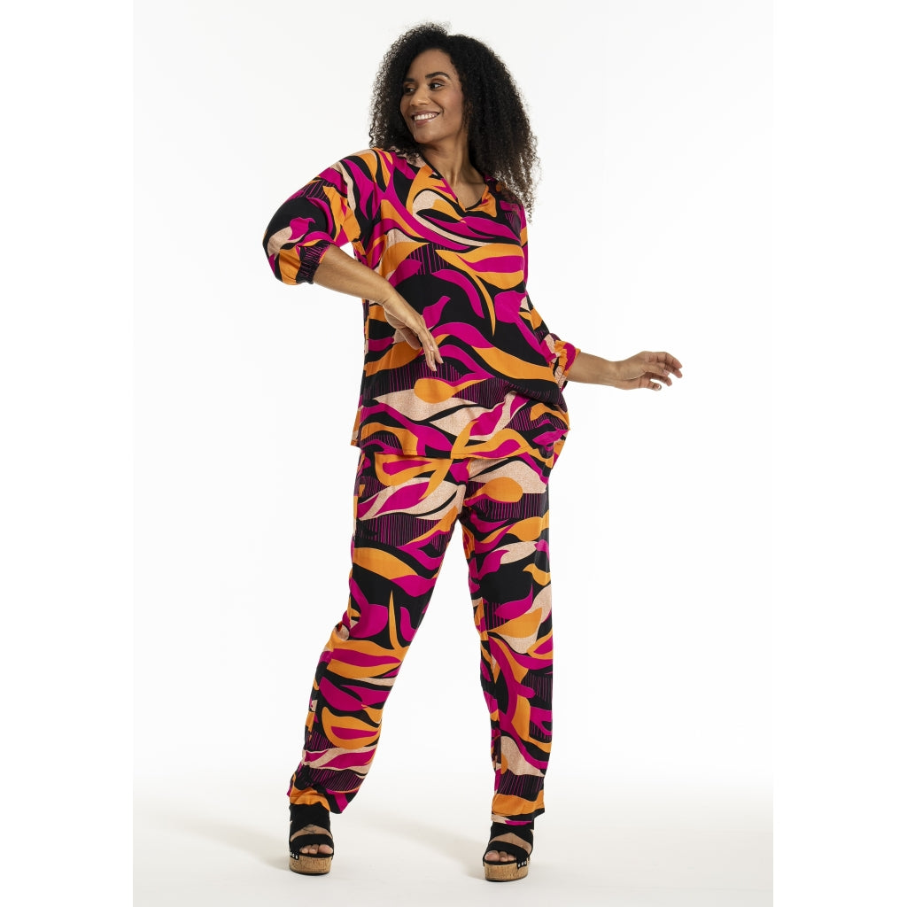 Studio SGry Trousers Trousers Black pink and orange stripes