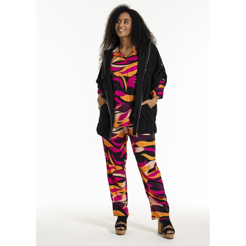 Studio SGry Trousers Trousers Black pink and orange stripes