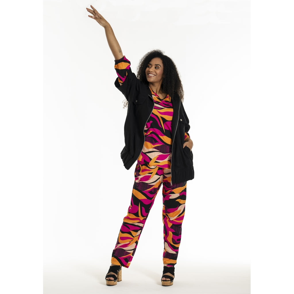 Studio SGry Trousers Trousers Black pink and orange stripes