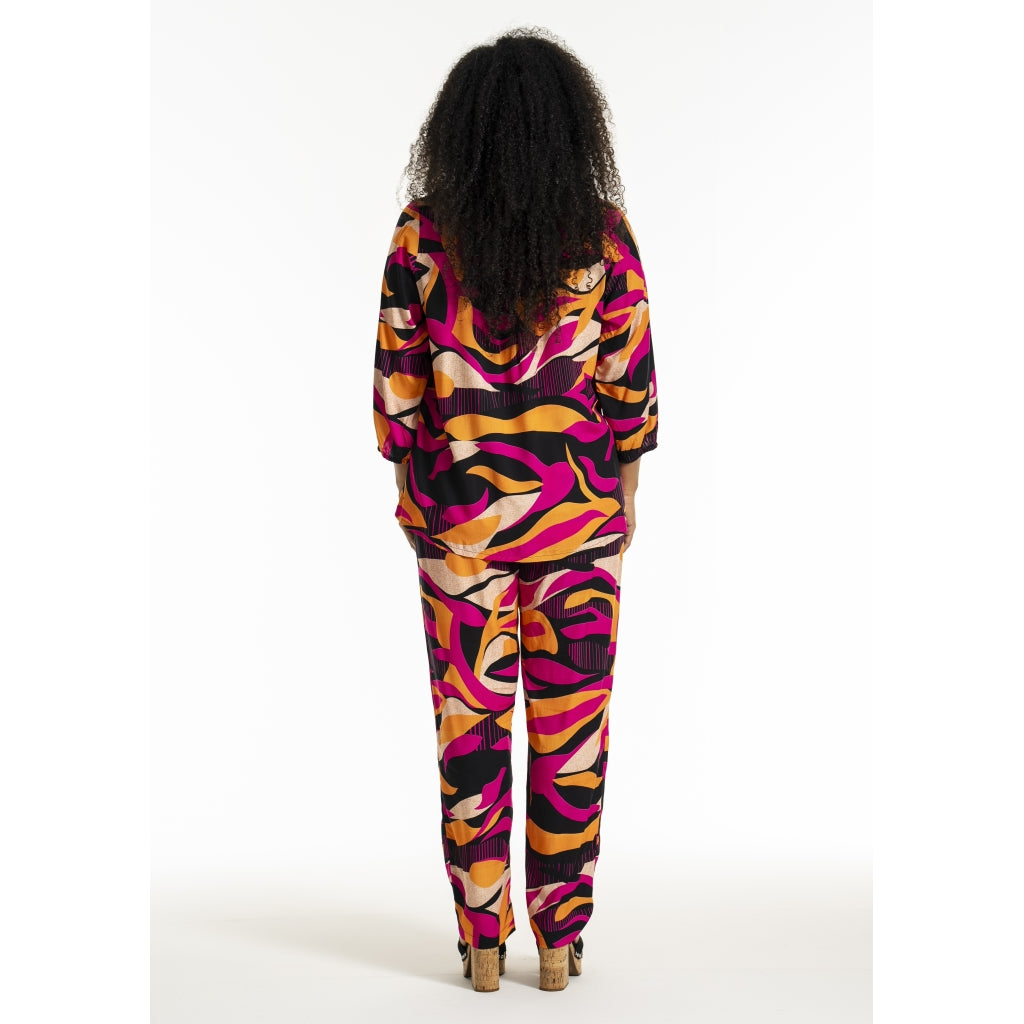 Studio SGry Trousers Trousers Black pink and orange stripes