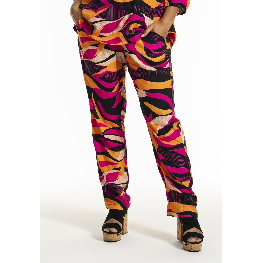 Studio SGry Trousers Trousers Black pink and orange stripes