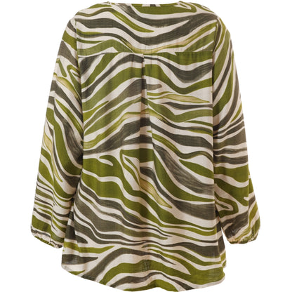 Studio SInette Blouse Blouse Offwhite with green pattern