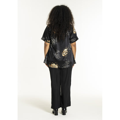 Studio SJorun Blouse Blouse Black with camel rose