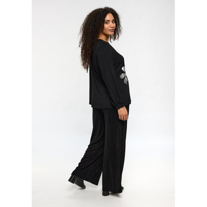 Studio SKirsten Blouse Blouse Black with silver flowers