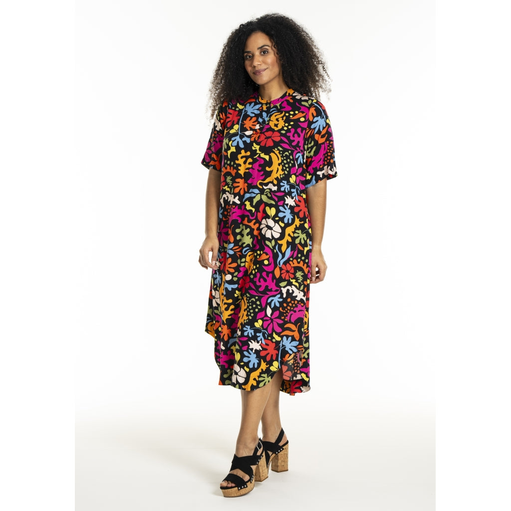 Studio SLani Long dress Dress Black with Multi printed