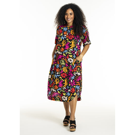 Studio SLani Long dress Dress Black with Multi printed