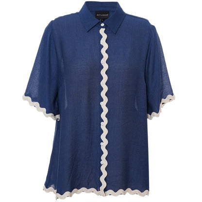 Studio SLea Shirt Shirt Blue + Offwhite