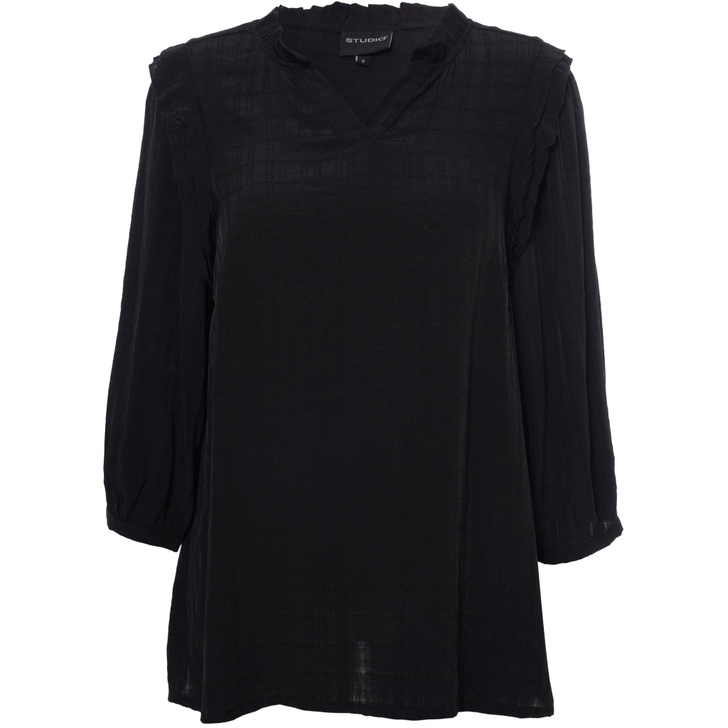 Studio SLilly Shirt with flounces Shirt Black