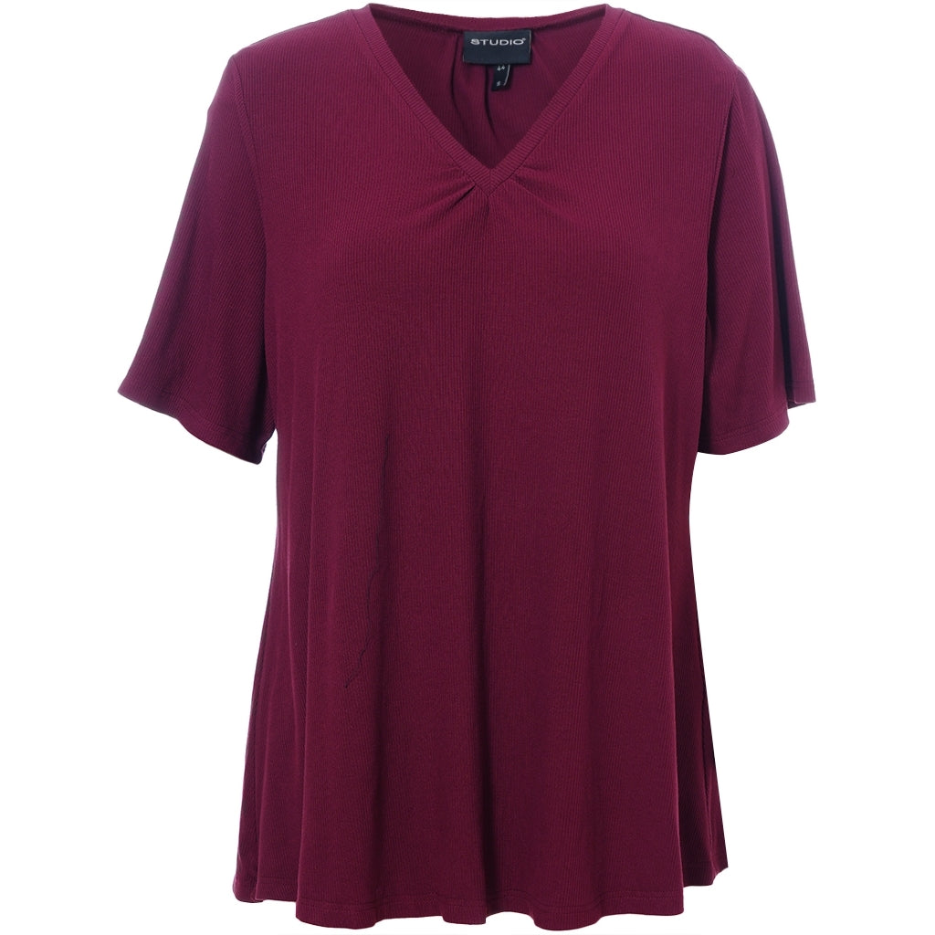 Studio SLykke rib T-shirt T-Shirt Bordeaux