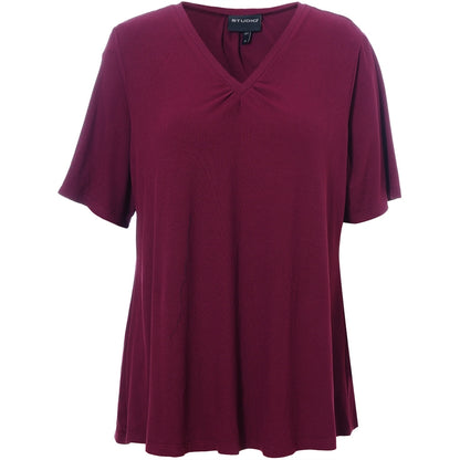 Studio SLykke rib T-shirt T-Shirt Bordeaux