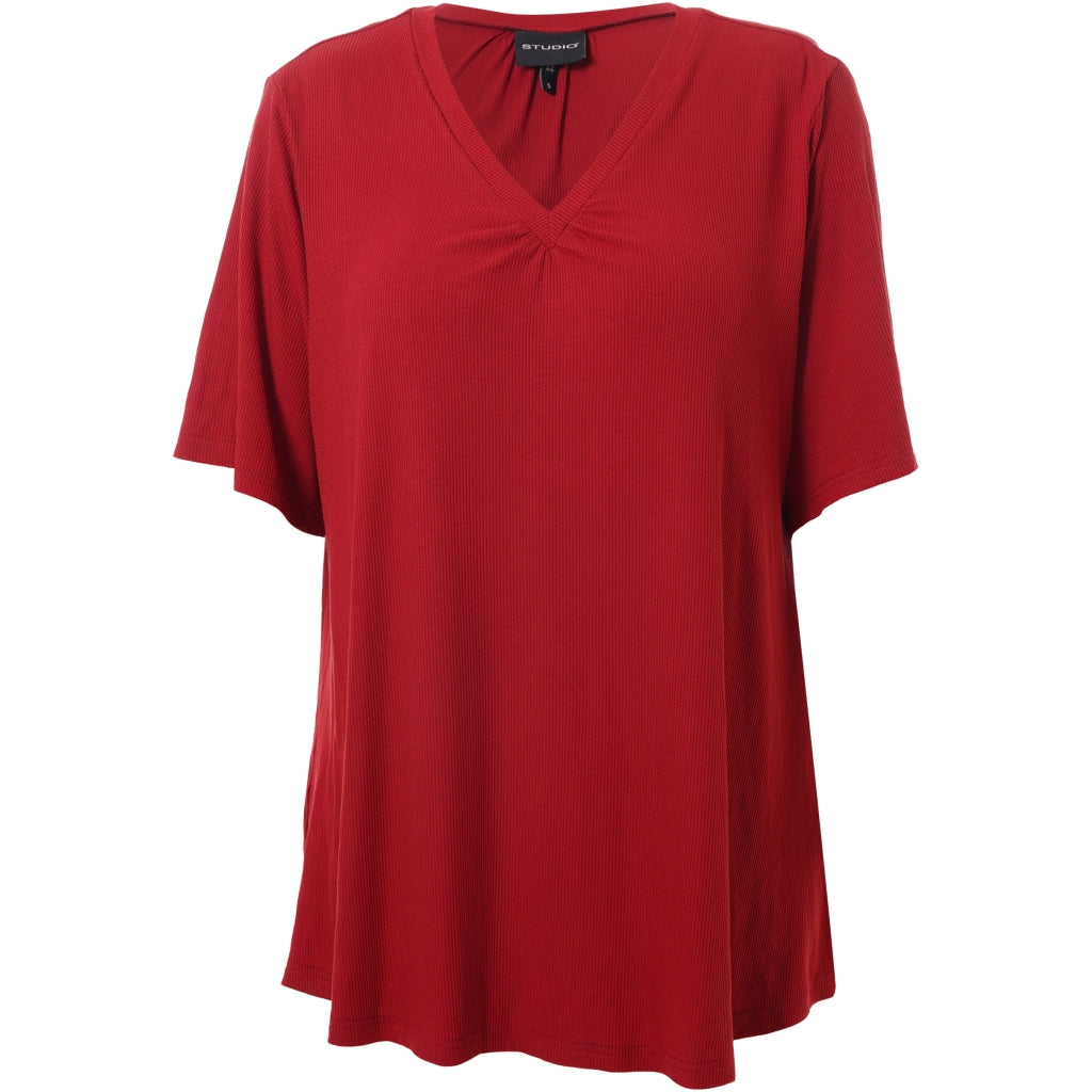 Studio SLykke rib T-shirt T-Shirt Raspberry