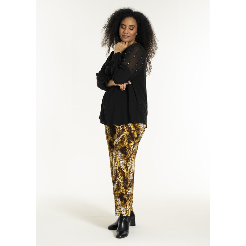 Studio SMille Blouse Blouse Black with gold squares