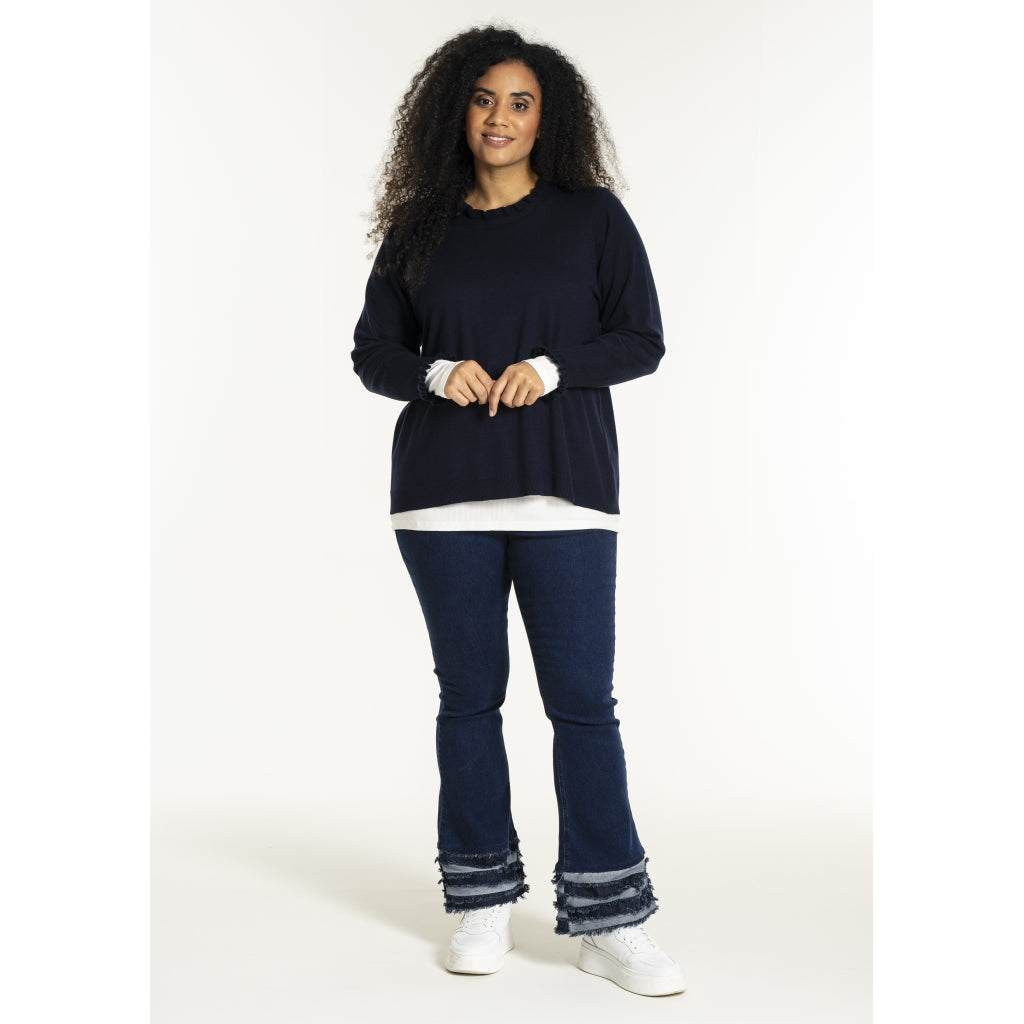 Studio SNaila Knit Blouse Blouse Navy